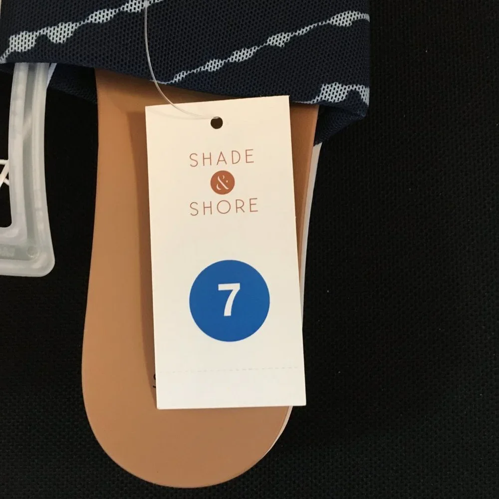 NWT Women's Kassidy Platform Slide Sandals Shade & Shore Navy Open-Toe Size 7